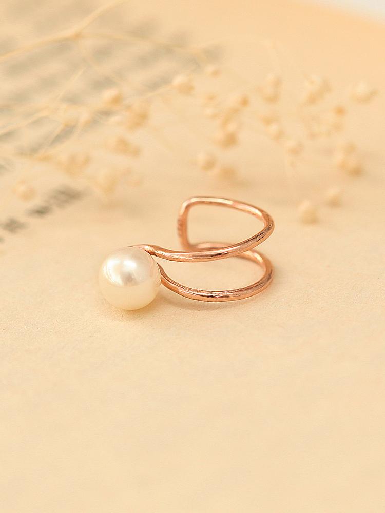 Minimalpiercing 14K Freshwater Pearl Ear Cuff Clip-On Earrings
