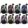 Girls Figure Skating Dance Costume Long Sleeve Rhinestone Patchwork Hollow Back Dress Hair Band