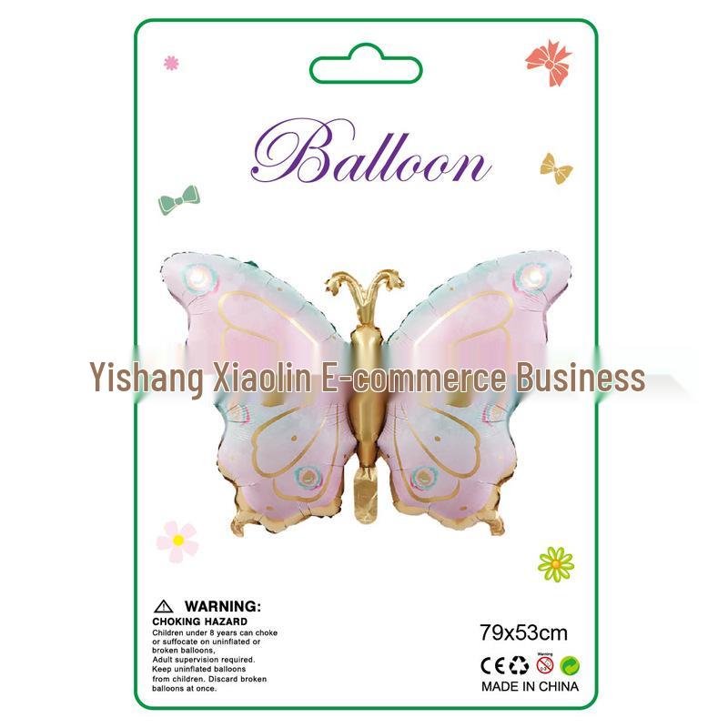 Butterfly Aluminum Foil Balloon - Matte Finish for Baby Birthday Decoration Props