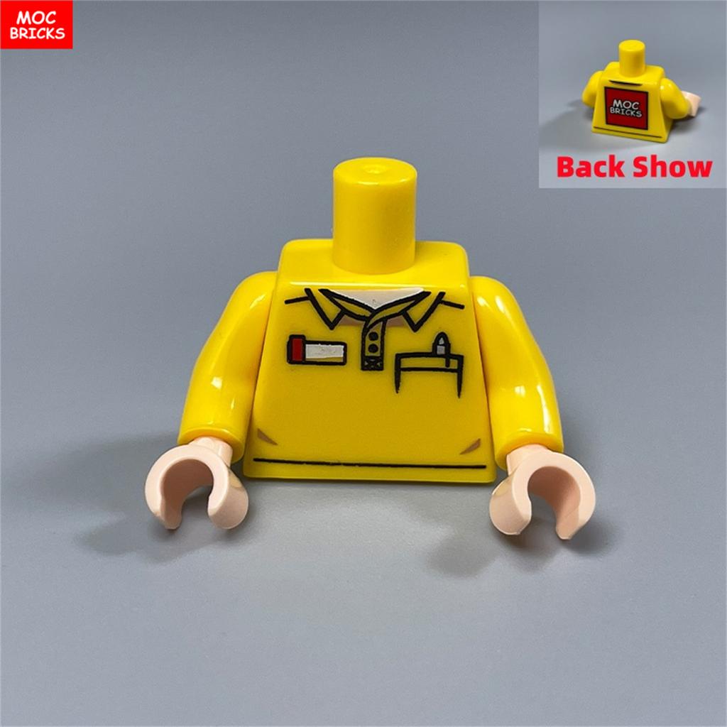 5pcs/lot MOC Bricks Torso Suit Body Wear Arms Hands Muscle Chef Cloth Educational Building Blocks Assembled Toys Plastic Dolls