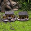 Village Resin House Miniature With Moss For Diy Landscape Art And Gifts Festive