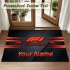 Crystal Velvet Square Rug Custom NameF1 Pattern Non Slip Home Floor Decor Rug