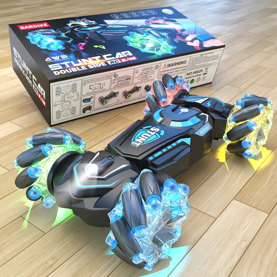 

Радиоуправляемый трюковой автомобиль 4WD, вращение, дрифт, беспроводной автомобиль с дистанционным управлением 2.4G, детская и мальчиковая игрушечная машина со звуком и светом