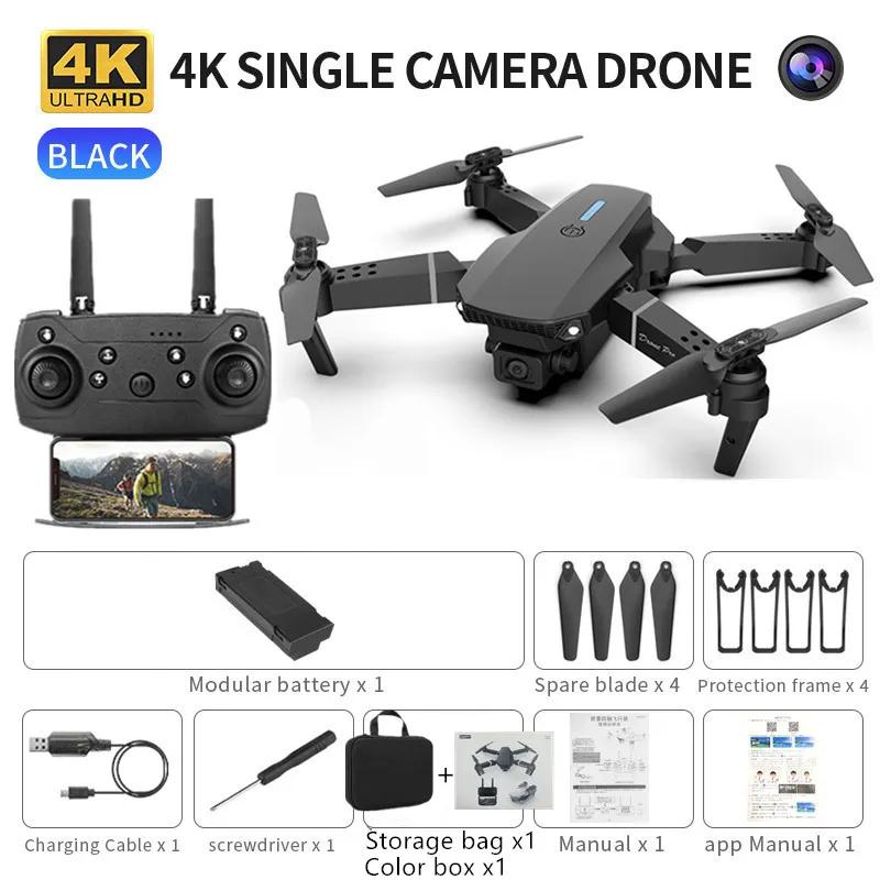 Professional Mini Remote Control Drone E88 4k HD Aerial Camera Wifi FPV Dronfolding Quadcopter RC Helicopter Children's Toy Gift