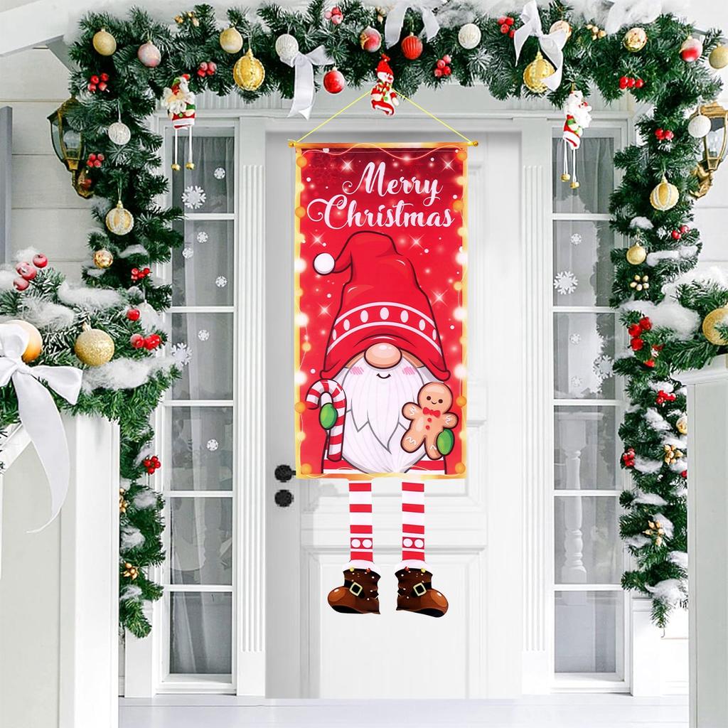 Christmas Faceless Doll Hanging Flag Navidad Natal Noel Door Hanging Ornament Merry Christmas Decor For Home 2025 New Year 2025