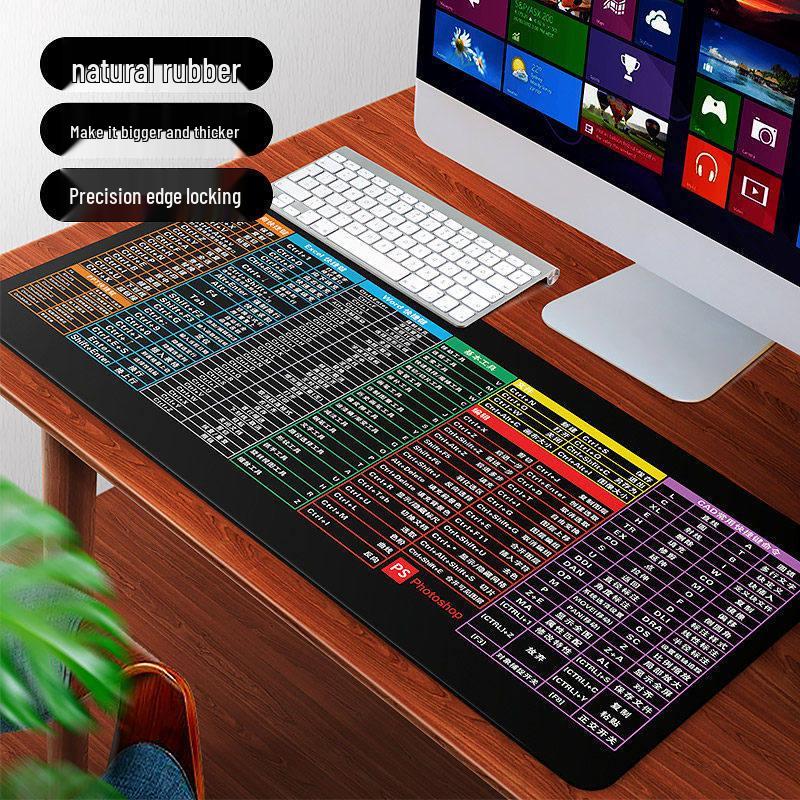 

Очень большой коврик для клавиатуры и мыши с клавишами быстрого доступа CAD для офиса - Удлиненный настольный коврик для мальчиков и девочек 300x800x3MM