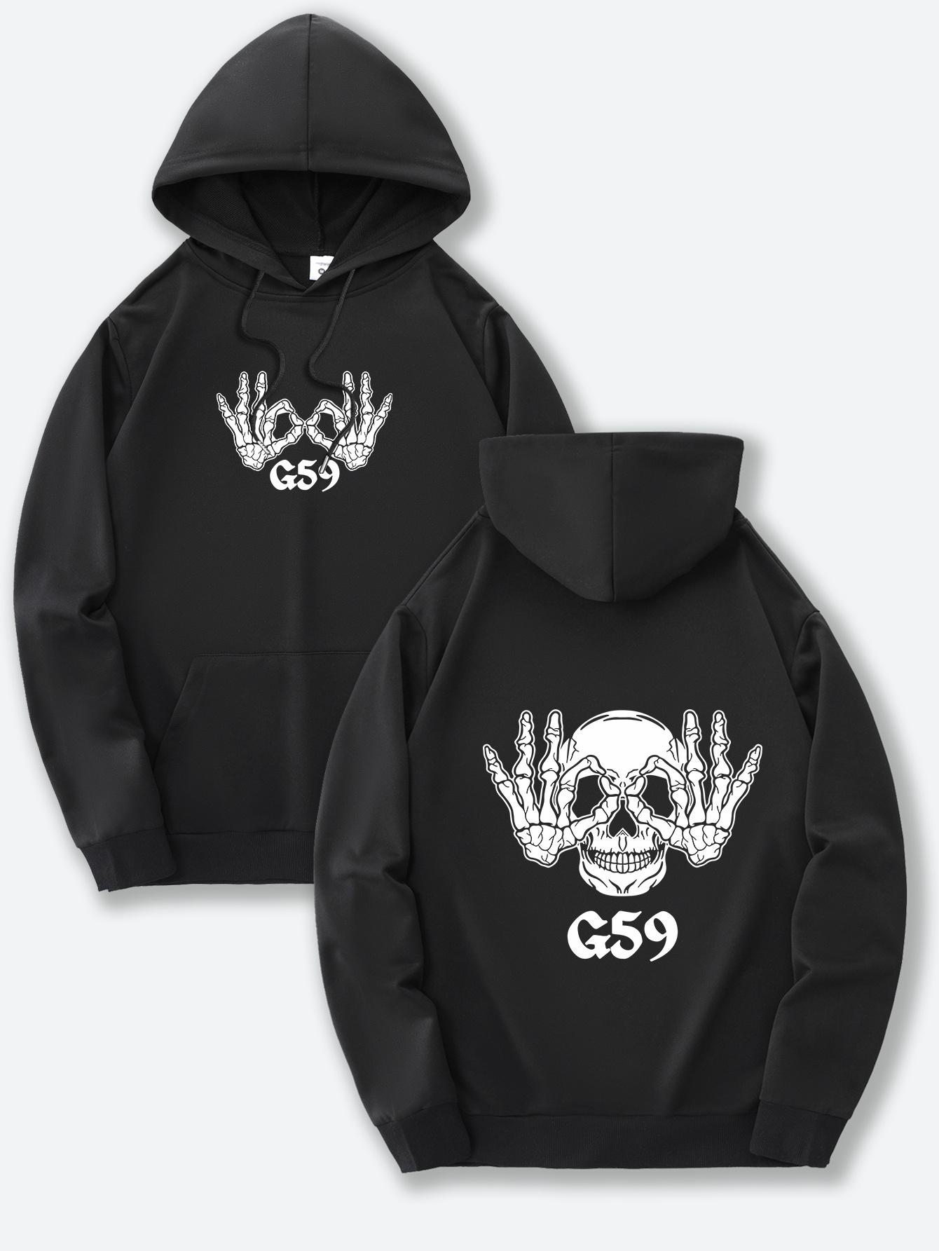 

Men S New Hooded Sweatshirt with HighPatterned Letter Prints The Front And Back a Casual Drawstring Desig And a Kangaroo Pocket 3XL