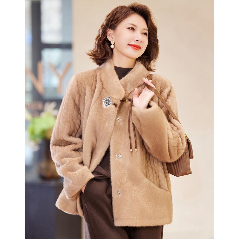 

Женское зимнее пальто из искусственной норки в новом китайском стиле 3XL