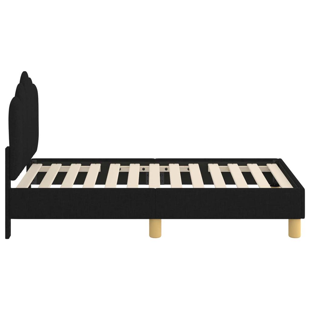 Kids Bed Frame with Headboard Black 70 x 140 cm Fabric