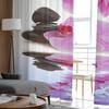 Flower Pink Orchid Reflection Sheer Curtains for Girl Kids Bedroom Kitchen Window Drapes Curtain Home Decoration