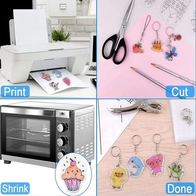 1Pcs New Printable Shrink Plastic Sheets Translucent White 29x20cm Shrink Film Handmade Shrinky Art Papers DIY Keychains Crafts