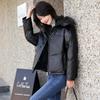 Women Leather Coat Winter 100% Soft Sheepskin Removable Hood Thick Women Coat Winter Free Size