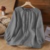 ZANZEA Women Casual Round Neck Solid Color Loose Long Sleeve Blouse