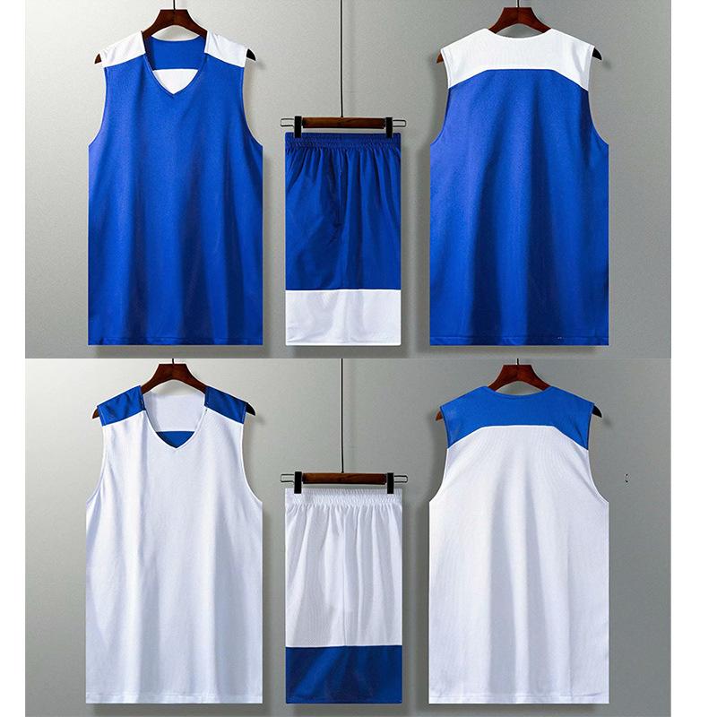 Double-Sided Basketball Jersey Set, Boys' Children'S Double-Sided Jersey, Personalized Two-Sided Wear Printing Number, Competition Training Jersey, Su