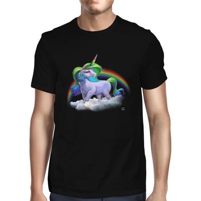 1Tee Mens Unicorn With Green Hair T-Shirt