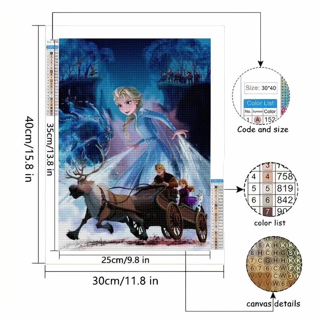 5D Diy Diamond Painting Olaf and Elk Full Drill Rhinestones Mosaic Embroidery Handmade Products Home Decor Gift