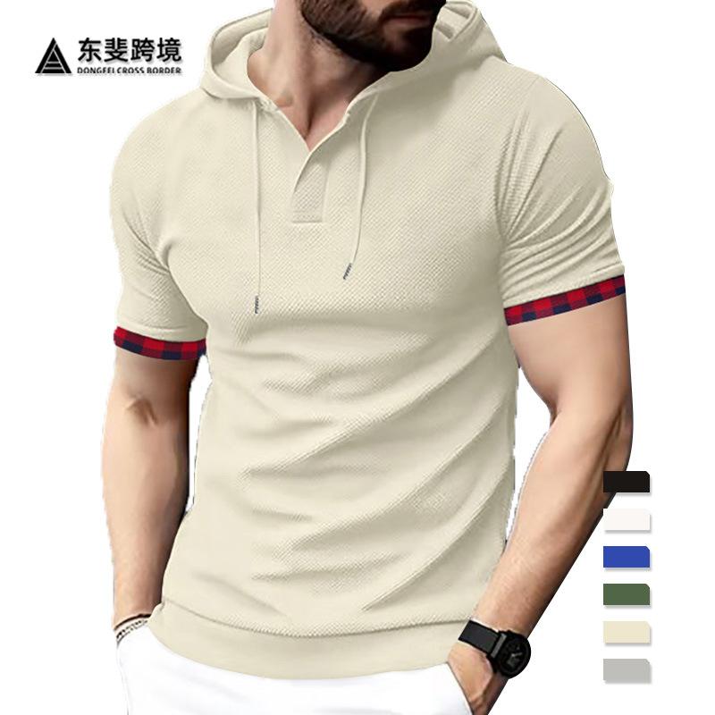 Temu Men's Spring and Summer Men's Short Sleeve Sports Casual T-Shirt Large Size, Hooded Top Trendy Cool