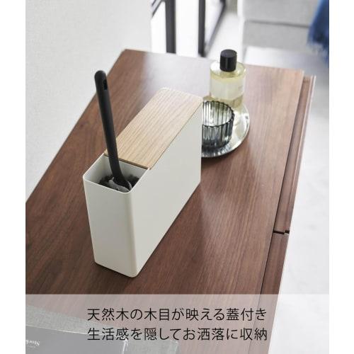 Yamazaki Handy Wiper Stand with Replacement Mop Holder, Natural, W23.1 X D7.2 X H16.7cm, Holds 6 RIN Replacement Mops, Product Number: 1837