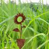 1/10Pcs Patina Finish Outdoor Decor Rustic Metal Garden Stake With Butterfly Flower Design For Garden Patio Balcony Flower Pot