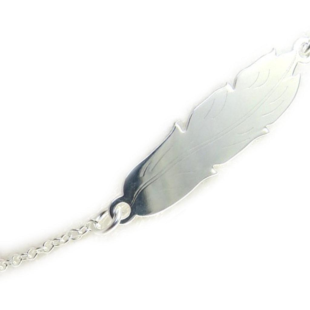 Les Trésors De Lily [M5599] - Silver 'Navajos' Silver Bracelet - Feather 30x7 Mm