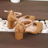 Spring Summer Fairy Style Thin-Strap High Heels Bowknot with Golden Buckle Comfortable Versatile