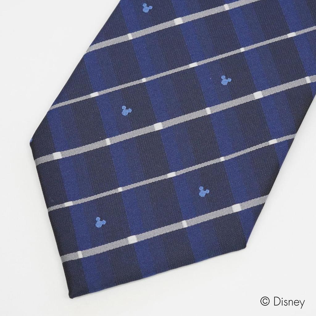 [Disney] Necktie (Three Circle Silhouette Gradient Check Pattern) Necktie D50037 Navy