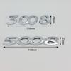 Autocollants de Voiture ABS 3D Lettres Logo Noir Chrome 2008 3008 4008 5008 Emblème Badge Pour Peugeot Autocollant Décalcomanie Coffre Arrière Accessoires