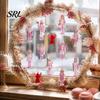 Vintage Style Holiday Hanging Charms Pink Wooden Nutcracker Ornaments for Christmas Tree Decorations, Soldier Pastel Decorations Home Pendants