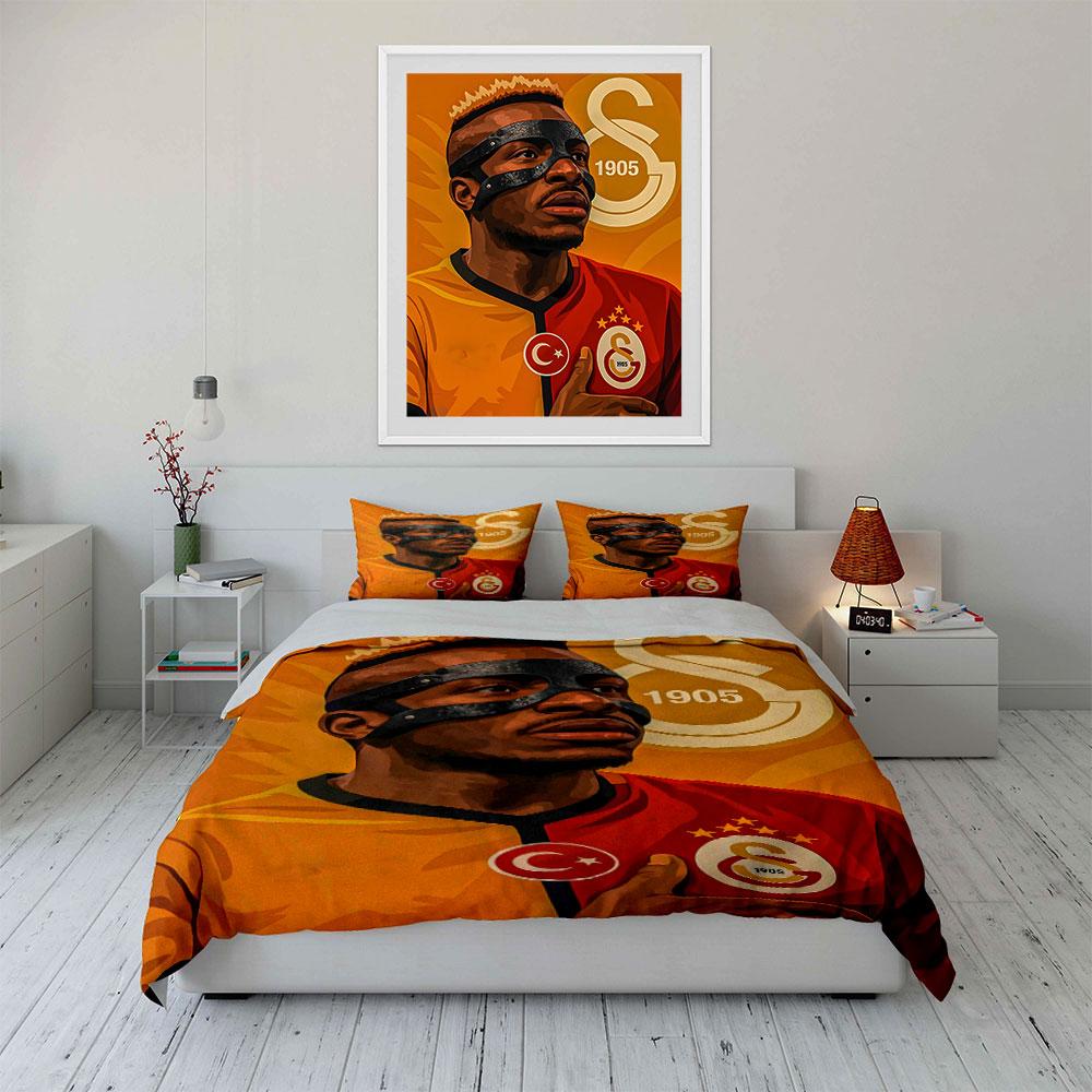 Football player portrait design. Bedding sets Duvet cover sets Duvet covers Pillowcases(1*Duvet Cover 2*Pillowcases without duvet insert)