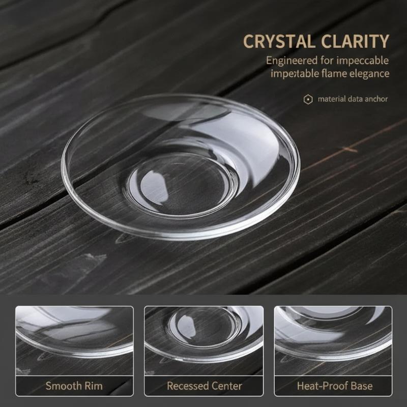 1Pcs Heat Resistant Glass Wax Catcher Tray Transparent Ruffled Edge Candle Drip Protector Reusable Candlestick Ring Holder