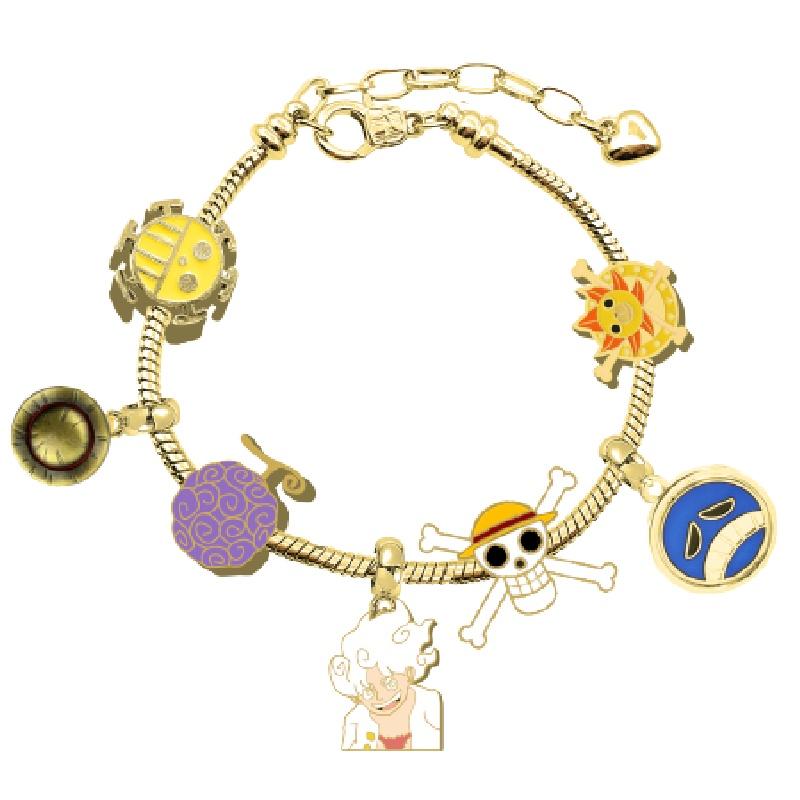 Högkvalitativ Legering En Del Luffy Panja Dora Metallpärlarmband Grossist