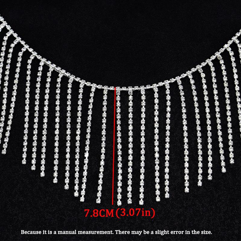 10Yards Rhinestone Chain Trim Fringe Tassel Crystal Clothing Bag Hat Accessories DIY Wedding Decoration Gift Rhinestone Ribbon