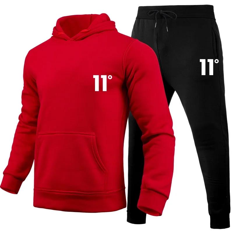 Simple Fashion Outdoors Men's Tracksuit Sports Daily Jogging Hot Sale Men Hooded Single Piece Sportswear and Sweatpant Man Suit