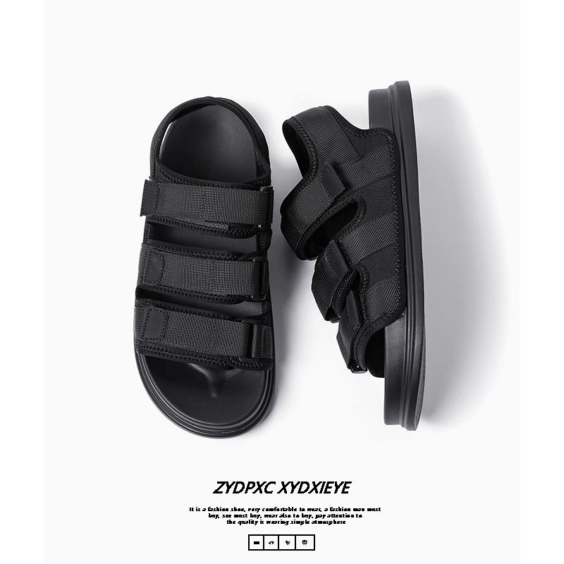 

Сандалии мужские лето 2025 новый тренд мягкая подошва пляжная обувь мужские двойного назначения крутые тапочки 1503-B 38 чёрный