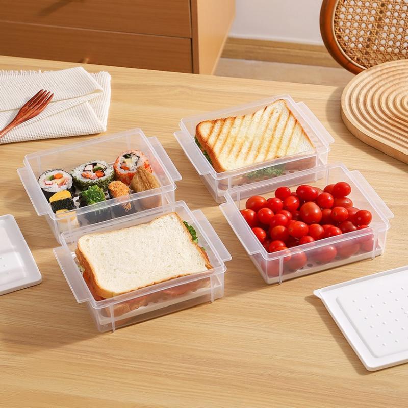 1Pcs Sed Bread Storage Box Toast Refrigerator Freezer French Preservation Container Food Storage Covered Partition Box