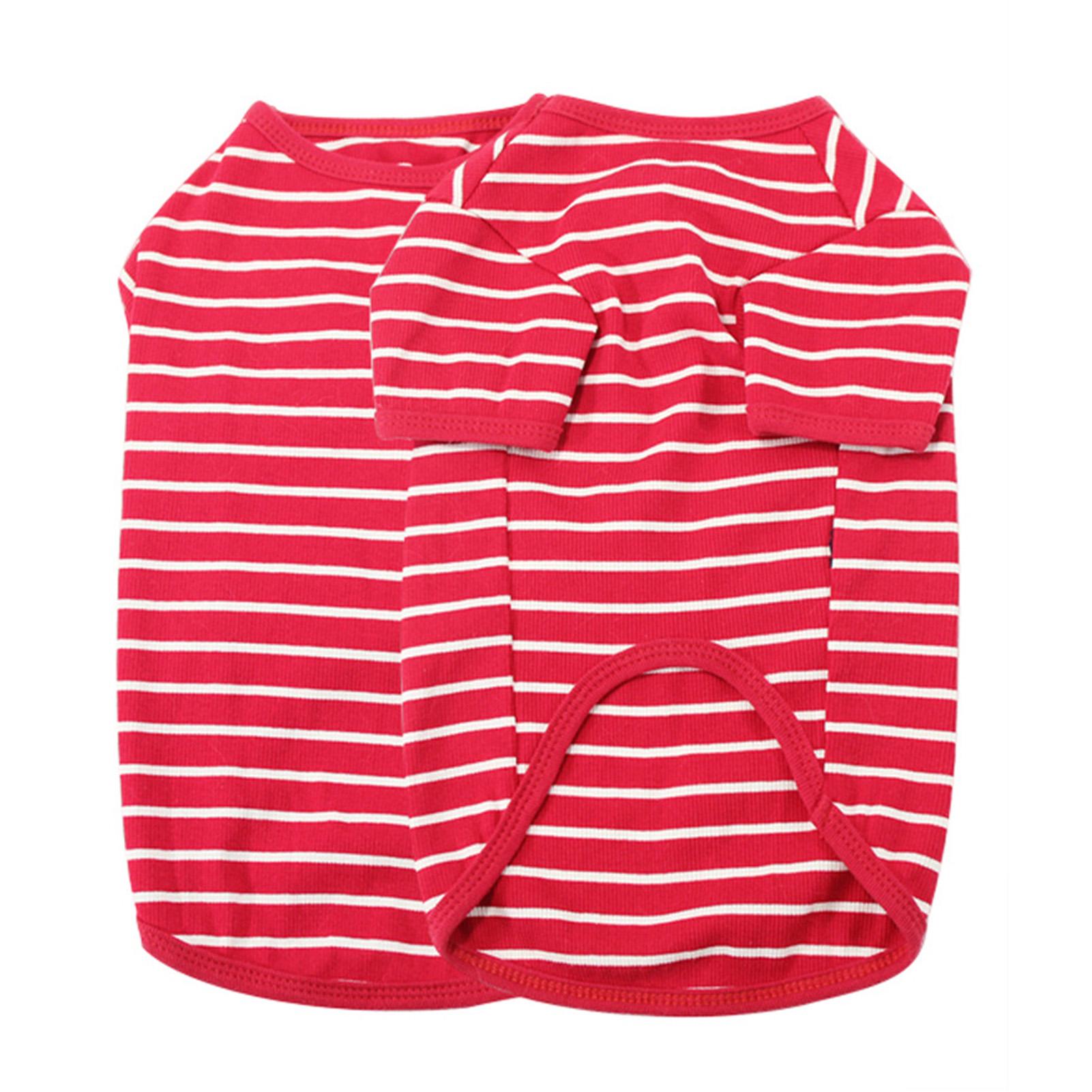 

Dog Shirts Striped Cotton Clothes Pet Breathable Stretchy Soft Shirt for Small Medium Large Boy Girl Dogs Spring Summer M