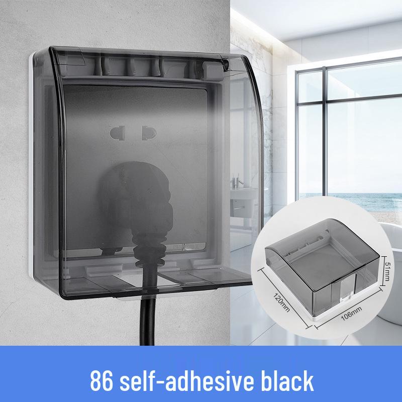 86 Type Transparent Self-Adhesive Waterproof Socket Cover for Bathroom Switches