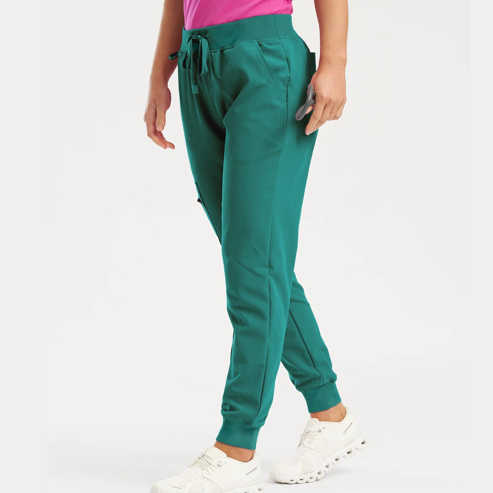 

Женские брюки, однотонные повседневные спортивные брюки с карманами и беговыми брюками на шнурке M зелёный