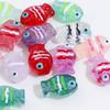 5 PCs Lampwork Glass Beads Ocean Jewelry Beads For DIY Charm Jewelry Making Fish Animal Multicolor AB Rainbow Color  14mm X 10mm
