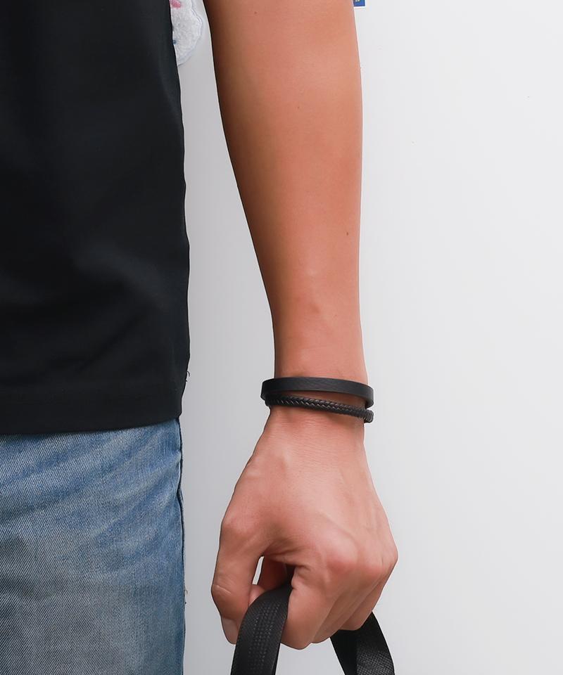 Blancier Bm258B1179 Black Layered Cowhide Men'S Bracelet