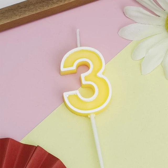 Candy Colored Happy Birthday Number Candle Children's Party Creative Cartoon Jelly Colored Valentine's Day Activity Candle