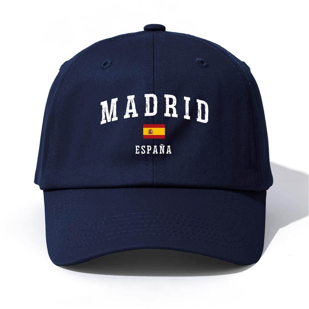 1pc MADRID Print Baseball Cap for AdultsMinimalist Retro Style Casual Soft Adjustable Dad HatPerfect As Gift