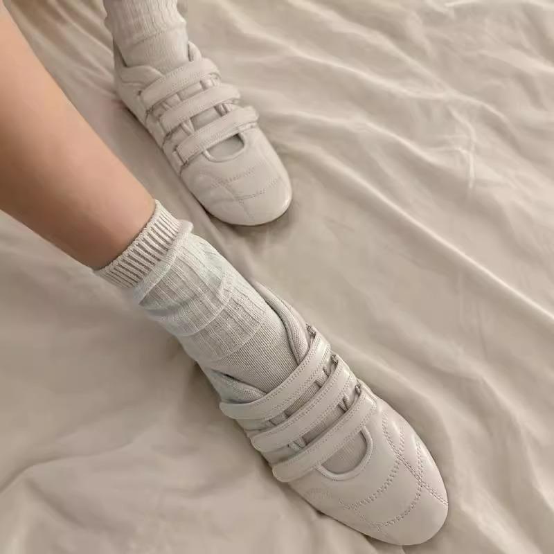 Fashion Women's Ballet Flat Shoes 2025 Summer New Casual Sports Shoes Retro Round Toe Comfortable Flat Outside Soft Shoes Zapatos Mujer