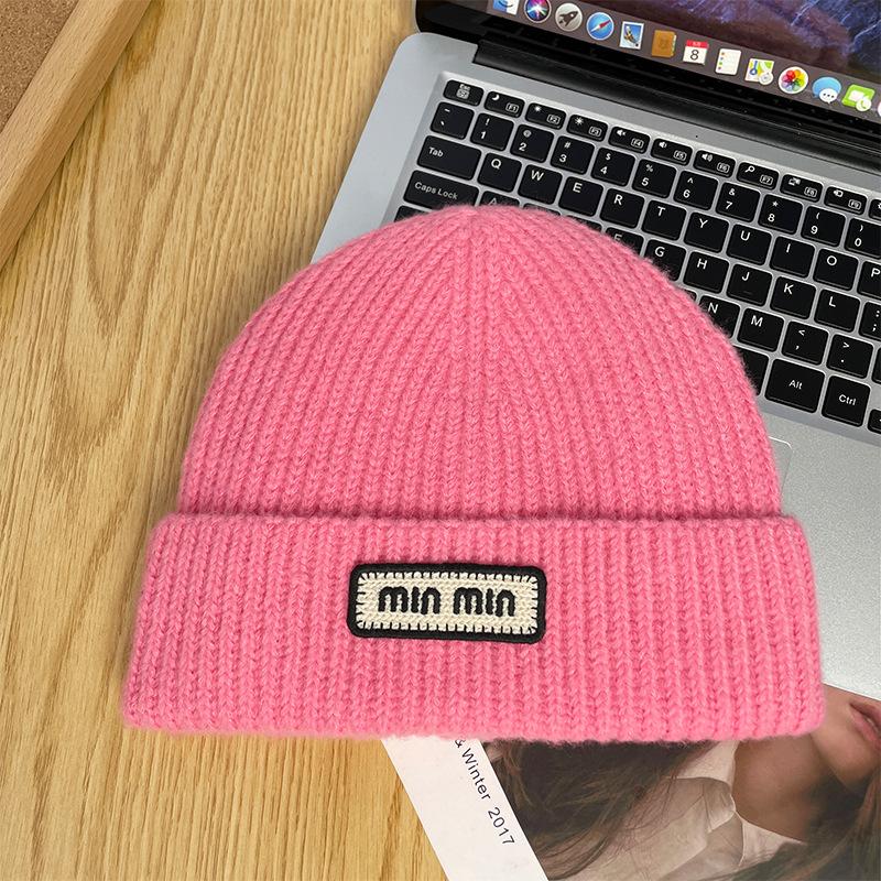 Spring and Autumn Outdoor Warm Ear Protection Versatile Face Small Wool Knitted Hat Women