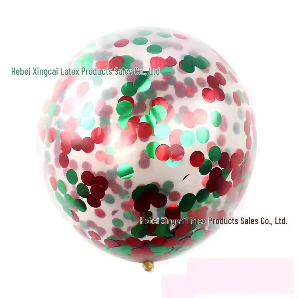 12" Transparent Sequin Balloon with Confetti - Colored Balloon for Christmas Party Decor