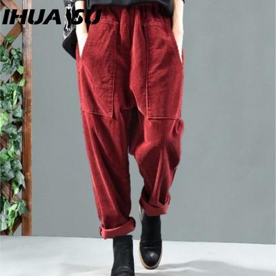 Pantaloni Banana in Velluto a Coste a 3 Colori con Elastico in Vita per il Periodo Primavera-Autunno