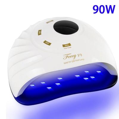 90w prego conduziu a lâmpada uv profissional secador de gel lâmpada do prego para todo o gel polonês sensor sol luz led arte do prego manicure luz gelo