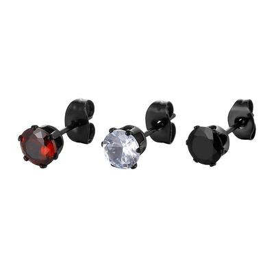 Charm paslanmaz çelik kristal zirkon kulak çıtçıt küpe kadın erkek yuvarlak geometrik piercing düğün takısı hediye