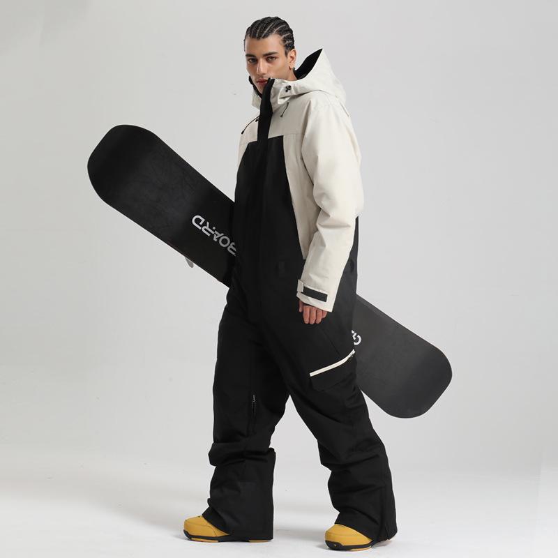 Men's One-Piece Ski Suit: Windproof, Waterproof, Breathable, Thickened, and Warm for Snowboarding