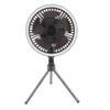 Portable USB Rechargeable Tripod Fan Outdoor Camping Tripod Fan for Outdoor Camping Tent Gray